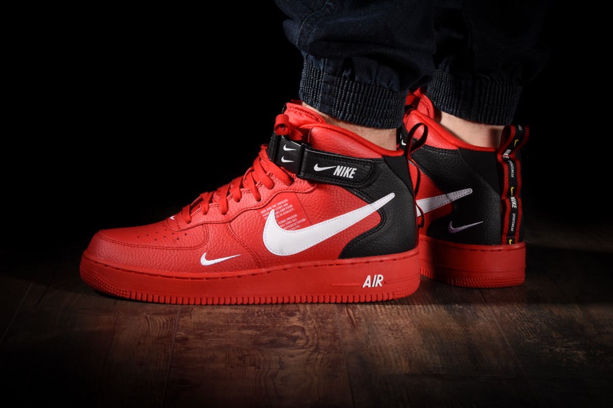NIKE AIR FORCE 1 MID 07 LV8 Utility High Cut Red Size US 9.5 EUR 43 $159.99  - PicClick