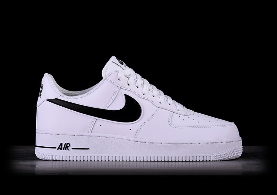 white with black swoosh air force 1