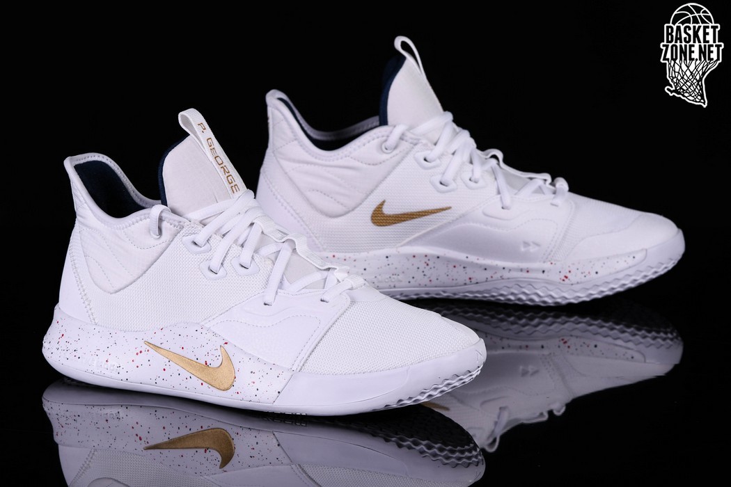 nike pg 3 white and gold