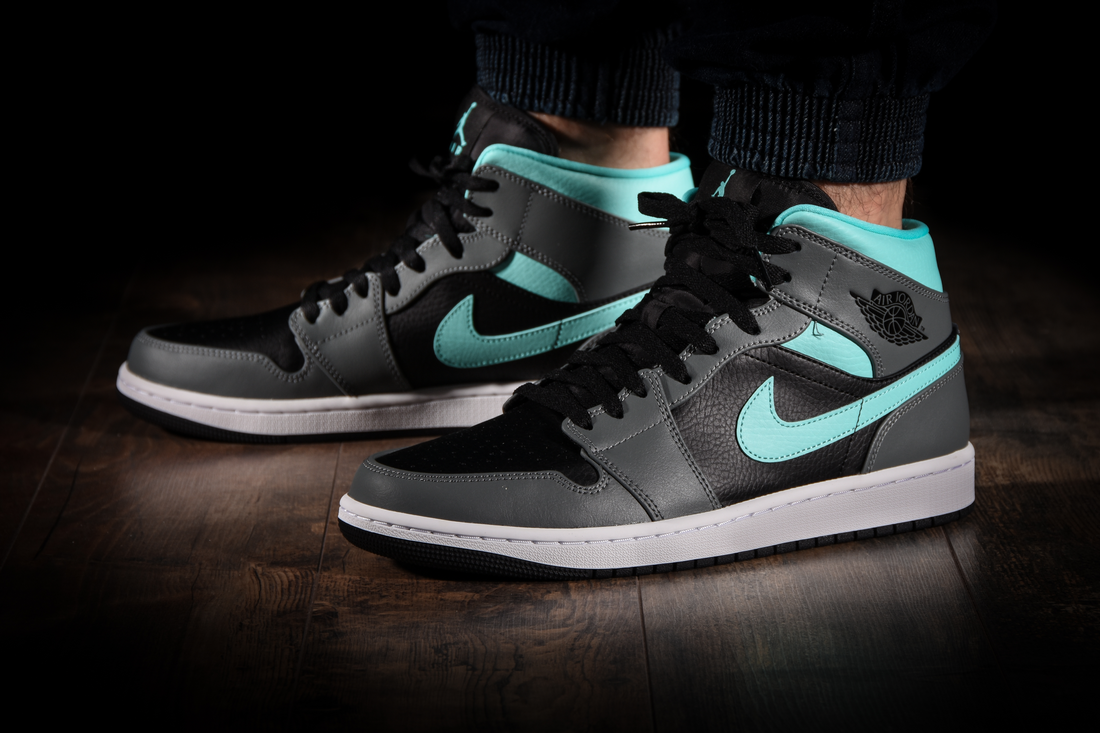 NIKE AIR JORDAN 1 RETRO MID GREY AQUA