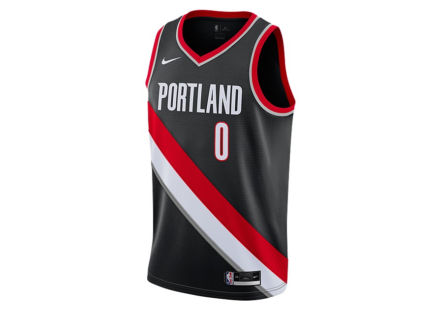 NIKE NBA PORTLAND TRAIL BLAZERS DAMIAN LILLARD ICON EDITION SWINGMAN JERSEY BLACK price 89.00 Basketzone