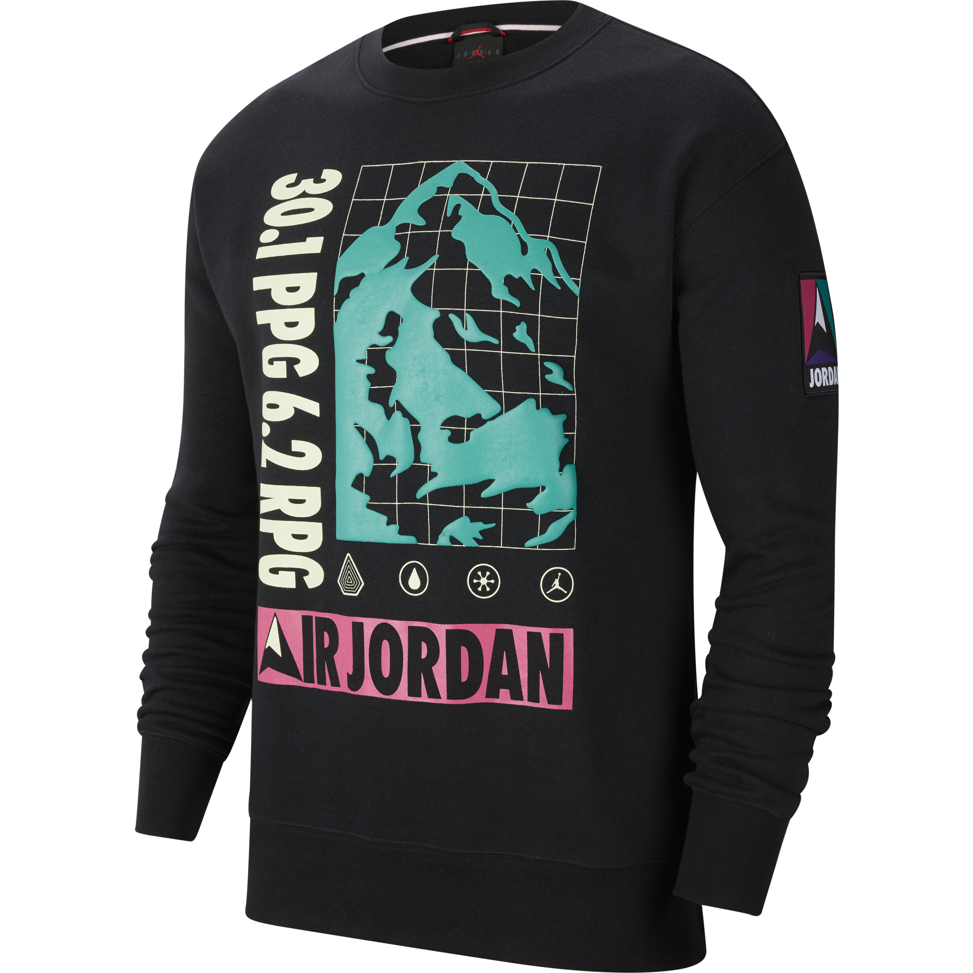 NIKE AIR JORDAN WINTER UTILITY MOUNTAINSIDE FLEECE CREW BLACK