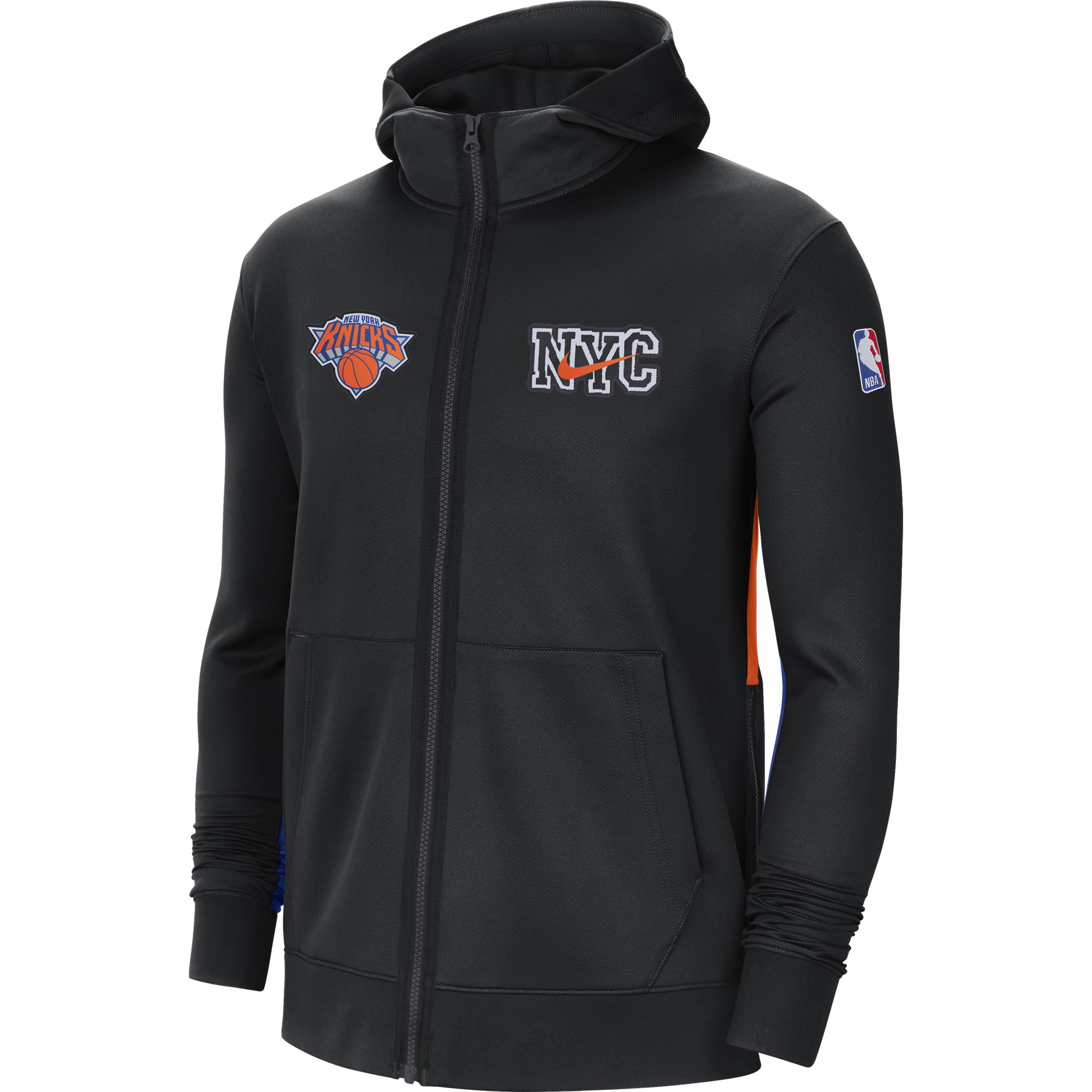 NIKE NBA NEW YORK KNICKS SHOWTIME CITY EDITION THERMA FLEX HOODIE BLACK