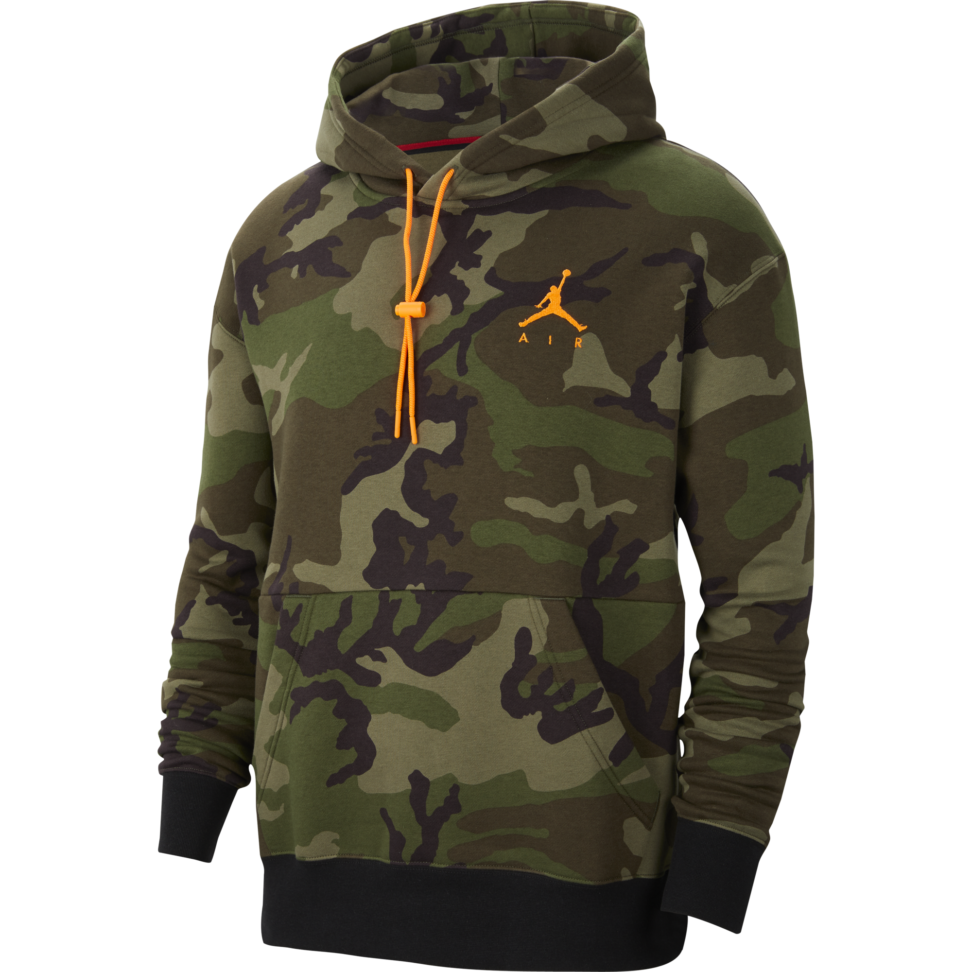 NIKE AIR JORDAN JUMPMAN AIR CAMO FLEECE PULLOVER HOODIE MEDIUM OLIVE