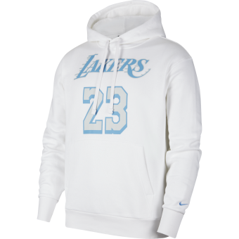 NIKE NBA LOS ANGELES LAKERS LEBRON JAMES CITY EDITION PULLOVER HOODIE WHITE