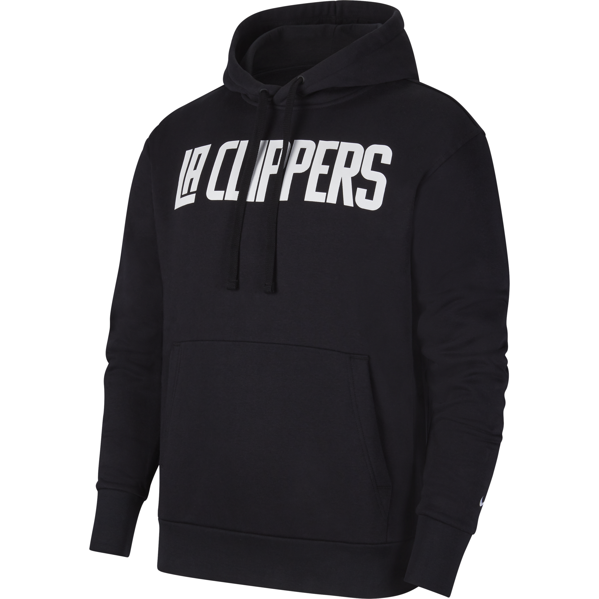 NIKE NBA LOS ANGELES CLIPPERS CITY EDITION LOGO PULLOVER FLEECE HOODIE BLACK