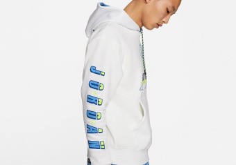 NIKE AIR JORDAN SPORT DNA HBR PULLOVER HOODIE WHITE price 65.00