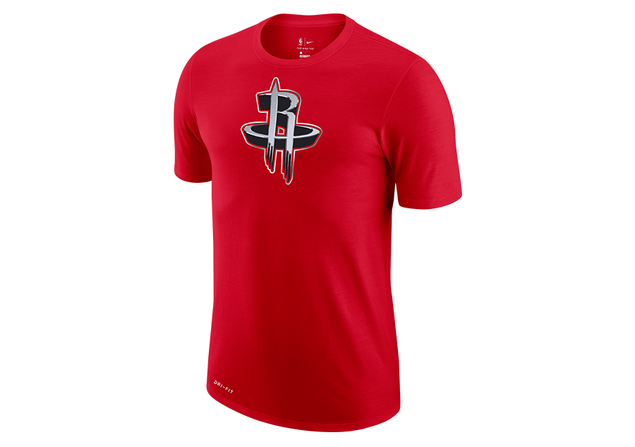 NIKE NBA HOUSTON ROCKETS EARNED EDITION LOGO DRI-FIT TEE UNIVERSITY RED