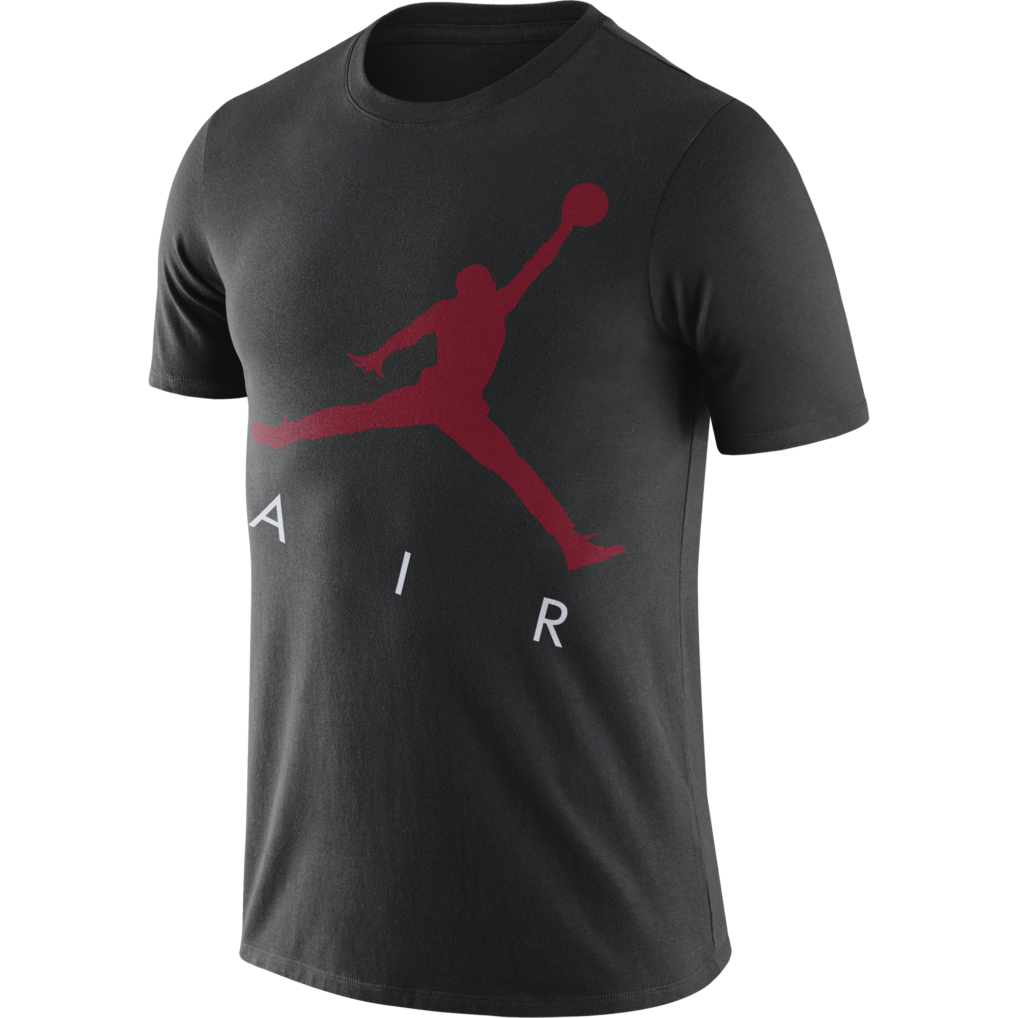 NIKE AIR JORDAN JUMPMAN AIR HBR CREW TEE BLACK GYM RED