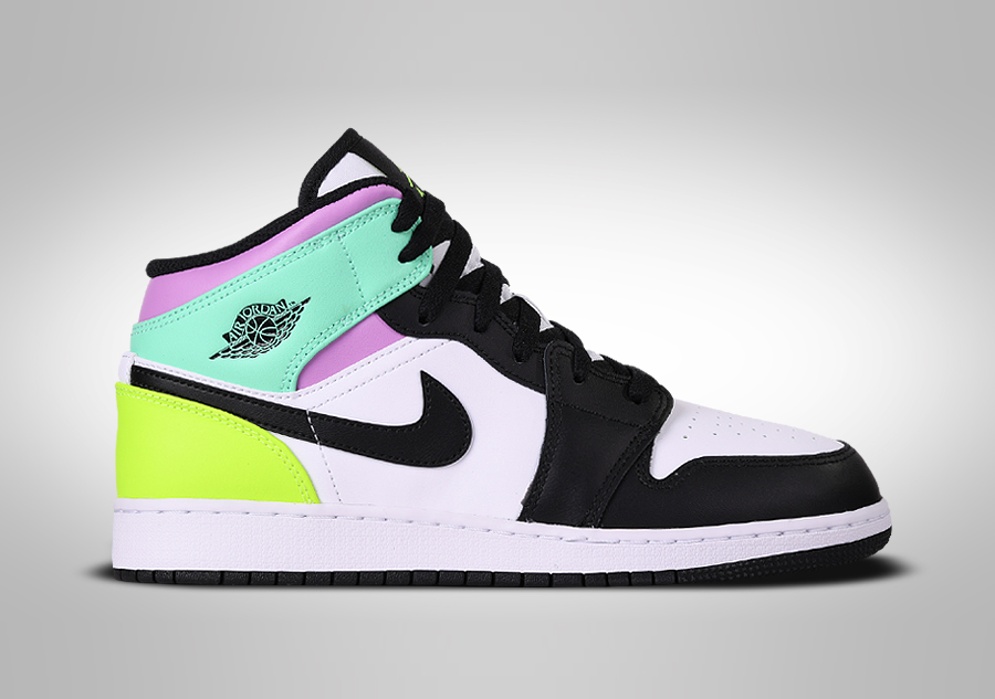 NIKE AIR JORDAN 1 RETRO MID GS PASTEL BLACK TOE