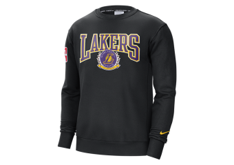 NIKE LOS ANGELES LAKERS FLEECE COURTSITE 75 CREWNECK BLACK