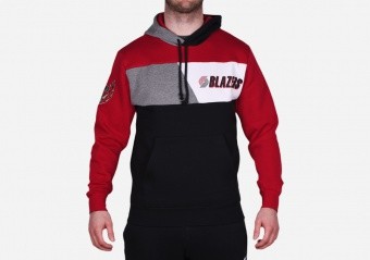 MITCHELL & NESS COLOR BLOCKED FLEECE HOODIE PORTLAND TRAIL BLAZERS