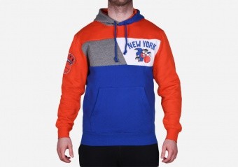 MITCHELL & NESS COLOR BLOCKED FLEECE HOODIE NEW YORK KNICKS