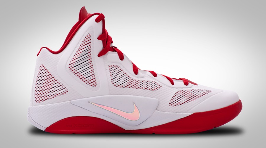 NIKE ZOOM HYPERFUSE 2011 WHITE GREY RED